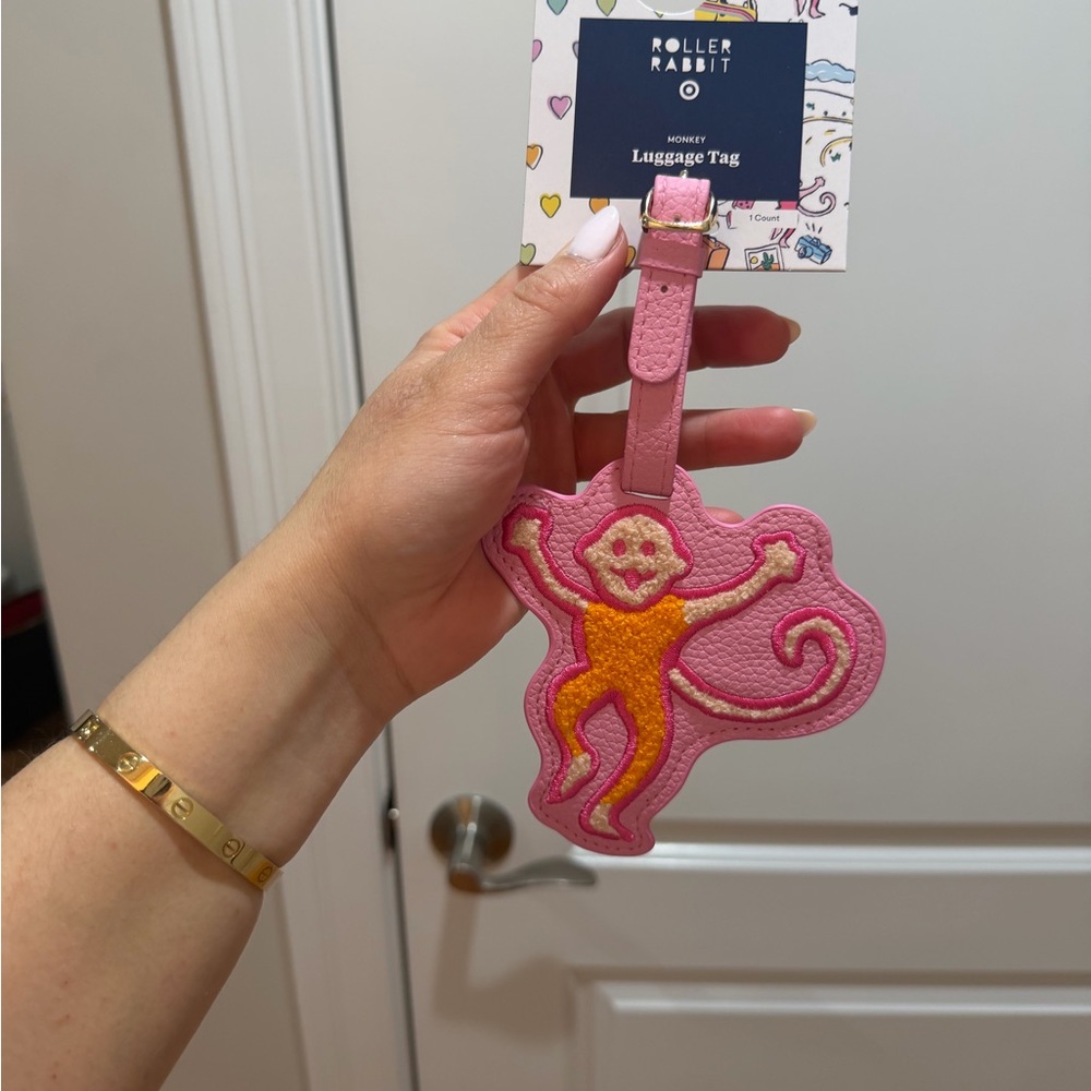 Roller Rabbit x Target Pink Monkey Luggage Tag NWT sea life